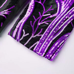 Traje bordado de lentejuelas, trajes de esmoquin con purpurina brillante para <span class=keywords><strong>hombre</strong></span>, disfraces de escenario para fiesta de boda, tops para <span class=keywords><strong>hombre</strong></span>, chaqueta para club nocturno para <span class=keywords><strong>hombre</strong></span> - Product Image 4