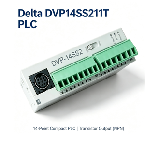 PLC Delta DVP14SS211T, 8DI, 6DO, Salida de Transistor, 4x10kHz, Pulso, RS-232, RS-485, Modbus RTU, 24VDC - Product Image 1