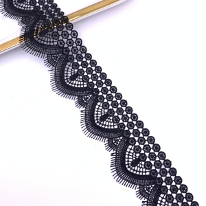 Accesorios de Encaje Guipur de Lujo de Alta Calidad, Collar de Poliéster Negro, Bordado de Encaje Francés - Product Image 4