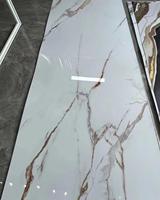 Substituts de marbre uv panneau haute brillance 9mm feuille de plastique feuille de pvc pour sol en marbre artificiel