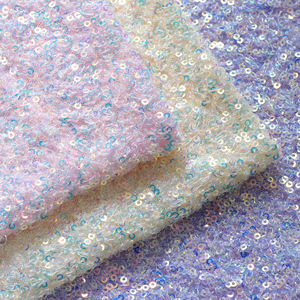 Tessuto Verde Elasticizzato con Paillettes 3mm, <span class=keywords><strong>Tulle</strong></span> Ricamato Glitterato per Abiti da Sposa di Lusso - Product Image 1