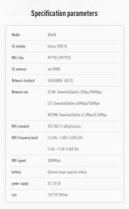 Wifi6กิกะบิตเต็มแบนด์2.4G + 5.8G 5G CPE เสียบซิมการ์ดเราเตอร์ NR500สำหรับใช้ในบ้าน - Product Image 5