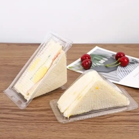 Emballage sandwich jetable de qualité alimentaire, boîte à gâteau triangle transparente pour boulangerie en plastique