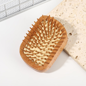 <span class=keywords><strong>Cepillo</strong></span> de Pelo de <span class=keywords><strong>Madera</strong></span> Natural Hecho a Mano, con Púas de Bambú, Masajea el Cuero Cabelludo, Desenreda Todo Tipo de <span class=keywords><strong>Cabello</strong></span>, Estimula el Crecimiento del <span class=keywords><strong>Cabello</strong></span>, para el Hogar - Product Image 1