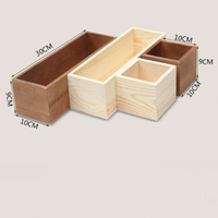 Boîte de rangement de bureau carrée en bois naturel poli avec logo personnalisé pour la décoration de la maison