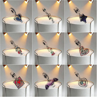 925 Silber Armband Aladdin-Lampe Wunderteppich Kristallkugel Fledermausflügel Herzförmiger Anhänger DIY Perlenkette Zirkon GDTC