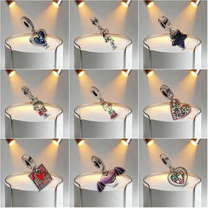 <span class=keywords><strong>Pulsera</strong></span> de Plata Pura 925, Lámpara de Aladino, Alfombra Mágica, Bola de Cristal, Alas de Murciélago, Colgante Mágico en Forma de Corazón, Collar de Cuentas DIY - Product Image 4