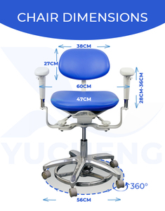 Sillón de Microscopio Dental con Control de Pie, Reposabrazos Dobles, Asiento Dinámico, Cuero Médico, para Clínica Dental - Product Image 2