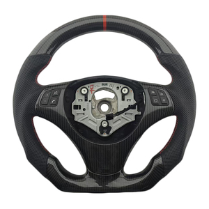 Volante Deportivo de Cuero Perforado y Fibra de Carbono para BMW Serie 3 E90 E91 E92 E93, Producto Popular - Product Image 1