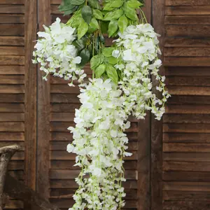 Toptan dekorasyon asılı plastik çiçek-Güzel Plastik Yapay Dekoratif Düğün Uzun Asılı Çiçek Yapay Wisteria Asma Çiçekler