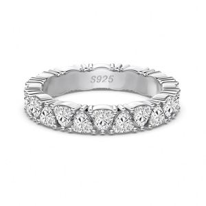 Dylam Classic Design Fine Jewelry Rhodium Plated S925 <b>Silver</b> <b>Eternity</b> Band Triangle 5A Zirconia Wedding Bridal <b>Rings</b> for Women - Product Image 1