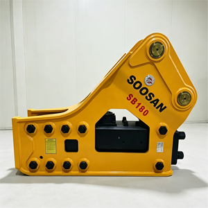 Brise-roche hydraulique latéral SOOSAN SB180 pour excavatrice de 48 à 60 tonnes, marteau à burin de 200 mm pour la démolition de roches et la construction - Product Image 1
