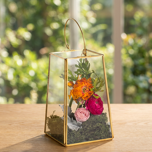 Linterna de vela de cristal con forma geométrica - Product Image 2