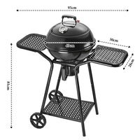 Barbecue portable haut de gamme en fer pour extérieur, avec chariot, pour camping et jardin