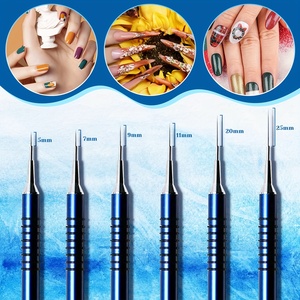 Lot de 6 pinceaux extra fins pour nail art au gel UV, poils synthétiques, pour dessin et traçage, tailles 5, 7, 9, 11, 20, 25 mm, pour salon de manucure - Product Image 3