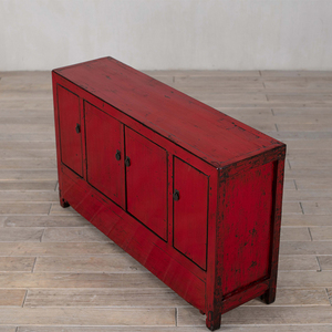 Buffet de rangement artisanal en bois massif rouge vieilli, style chinois traditionnel, grande capacité, écologique, pour couloir et cuisine - Product Image 2