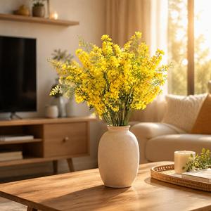 Fleur artificielle à tige unique en soie, série jaune, pour décoration florale DIY de plafond de salle de mariage, allée et maison - Product Image 5