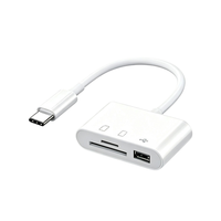 Lecteur de carte mémoire SD TF 3 en 1 type C, adaptateur USB a OTG 5 Gbps pour téléphone, tablette, ordinateur portable, appareil photo, plug and play, design portable