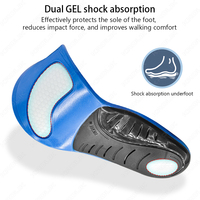 Sol Sepatu Sepak Bola Orthotic Penyangga Lengkung Kaki untuk Meredakan Nyeri Kaki Rata, Penyerap Guncangan PU 3D Ringan dan Nyaman