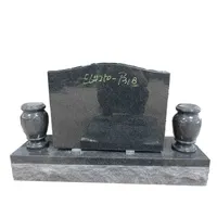 シンプルなデザイン花崗岩墓石と記念碑安い黒花崗岩墓石墓石