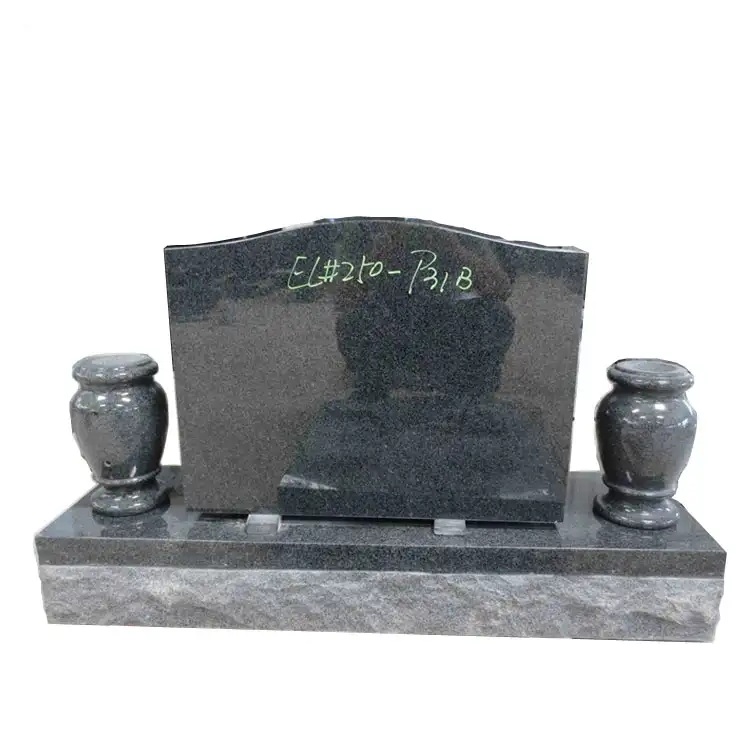 Lápida y monumentos de granito de diseño Simple, Lápida de piedra Grave de granito negro, barato