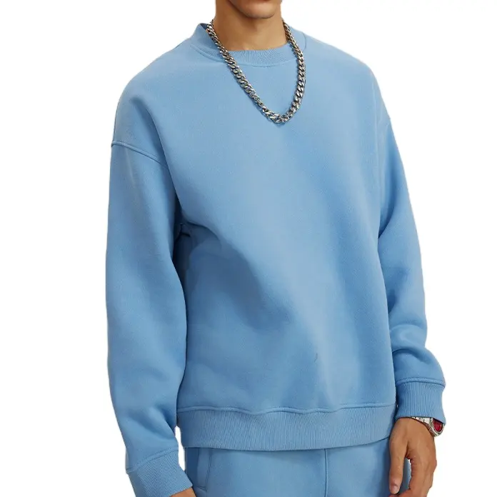2023 Winter Plain Color Pullover Rundhals ausschnitt 345g/m² Sweatshirt 345g/m² Pullover aus Hoodie-Fleece-Baumwolle