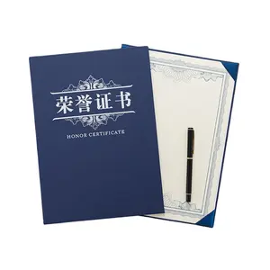 New Design Custom Hot Stamping Gold Graduation Diploma Cover Certificates Holder Folders a4 Certificate Folder