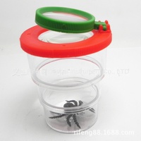Rifeng Optics Three-Section 40mm Lens Cup Magnifying Glass Toys for Kids Plastic Insect Viewer Telescopic Cup Clear