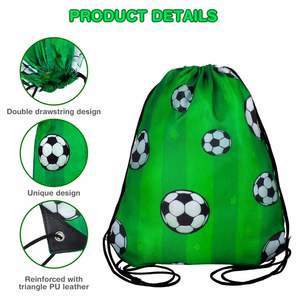 Custom Soccer <b>Drawstring</b> Bag <b>Backpacks</b> for Birthday Parties Bag White Cotton Eco <b>Drawstring</b> Bag - Product Image 4