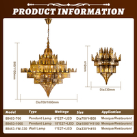 Lustre suspendu LED sur mesure pour mosquée, restaurant, salle à manger, lampe islamique