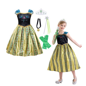 <span class=keywords><strong>Anna</strong></span> Elsa princesa de dibujos animados Cosplay disfraz de hielo vestido de lujo Halloween chica Castillo carnaval fiesta vestir - Product Image 1