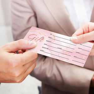 Bon cadeau rose vierge en papier pour mariage, mariage, client, carte cadeau pour spa, salon, salon, mariage - Product Image 3