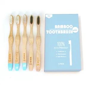 Wholesale Nature Bamboo Toothbrush 100% Biodegradable Charcoal Tooth Brush Long Handle
