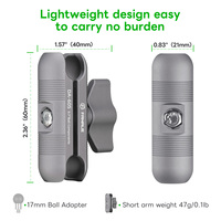 FANAUE pour support GPS compatible vélo/moto, support de téléphone à double bras, adaptateur de tête à rotule de 17 mm, alliage d'aluminium