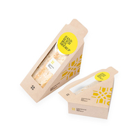 Boîte d'emballage pour sandwichs personnalisée avec fenêtre, boîte en carton alimentaire pour sandwichs à emporter, pour café, boulangerie, charcuterie