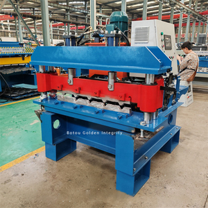 Kunden spezifische Crimp dach Stahlblech Rollen form maschine Metall Penal Curving Tile Making Machinery - Product Image 3