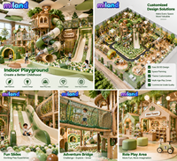 Équipement de terrain de jeu intérieur : Aventure en forêt avec maison dans les arbres pour cafés ludiques, structure multi-niveaux, service d'installation, tapis de trampoline