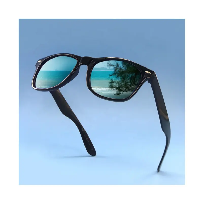 2023 Custom Logo Fahr sonnenbrille Brille PC-Linse schwarz mit orange Linse Promotion Sonnenbrille