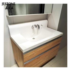 Lavabos de Corian blancos de superficie sólida Vanities del <span class=keywords><strong>precio</strong></span> de fábrica de Jestone para el cuarto de baño - Product Image 2
