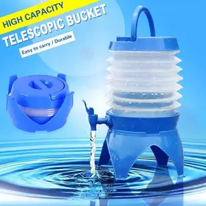 Hot selling new portable 5.5L Outdoor Camping Collapsible Folding Drinking dispenser water storage bucket in stock