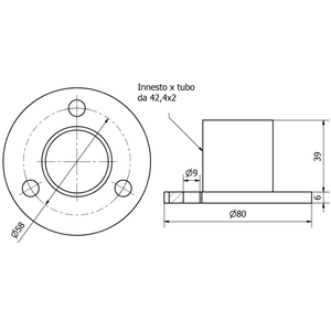 Placa de tierra SKU 42,4mm, accesorios de tubería de acero inoxidable AISI 304 con acabado satinado - Product Image 4