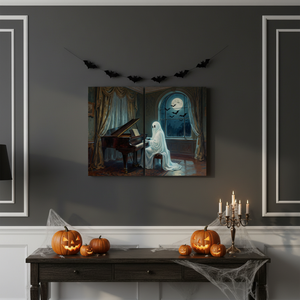 Pintura en Lienzo LED Espeluznante |   Decoración de Fantasmas de Halloween para el Hogar y Espacios Festivos - Product Image 1