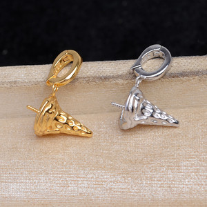 จี้เงินแท้ Wenchi S925 รูปทรงกรวย พร้อมไข่มุกขนาด 10-11 มม. อุปกรณ์ DIY อเนกประสงค์สำหรับเครื่องประดับ รุ่น 13538 ฐานจี้แบบ Snap-On จากประเทศจีน - Product Image 2