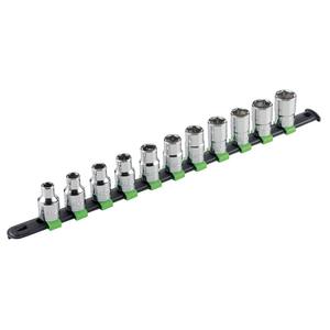 625A/S10 <b>Socket</b> Set 10 Pc Metric Chrome Vanadium Steel Auto Repair Tool Kit - Product Image 1