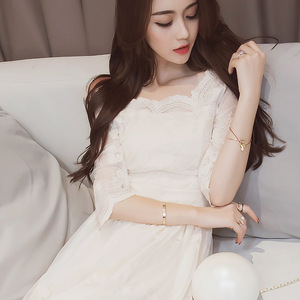 Nuovo abito da donna in pizzo bianco è un abito lungo elegante abiti da donna abiti <span class=keywords><strong>estivi</strong></span> per le donne - Product Image 3