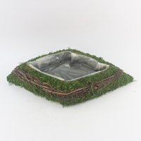 Kit de pots de fleurs en rotin carré et rond en forme de cœur de mousse pour la maison, le jardin et l'extérieur de la pépinière.