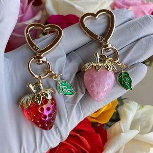 Cute Strawberry Heart Flower <b>Daisy</b> Keychain Acrylic Plastic Bag Charms for Girls Perfect <b>Gift</b> - Product Image 1