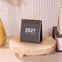 Calendrier de bureau vintage 2027, mini-planificateur portable à spirale, petit ornement de table pour étudiants, cadeau de papeterie
