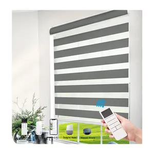 Roller Zebra Blinds Motorizado Janela Blackout Elétrica Inteligente Controle Remoto Home Shades Persianas Automáticas Motor