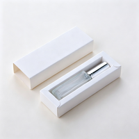 Flacon de parfum en verre de 10 ml, flacon pulvérisateur rechargeable, échantillon de parfum, boîte en papier blanche et noire, boîte pliante, emballage cosmétique